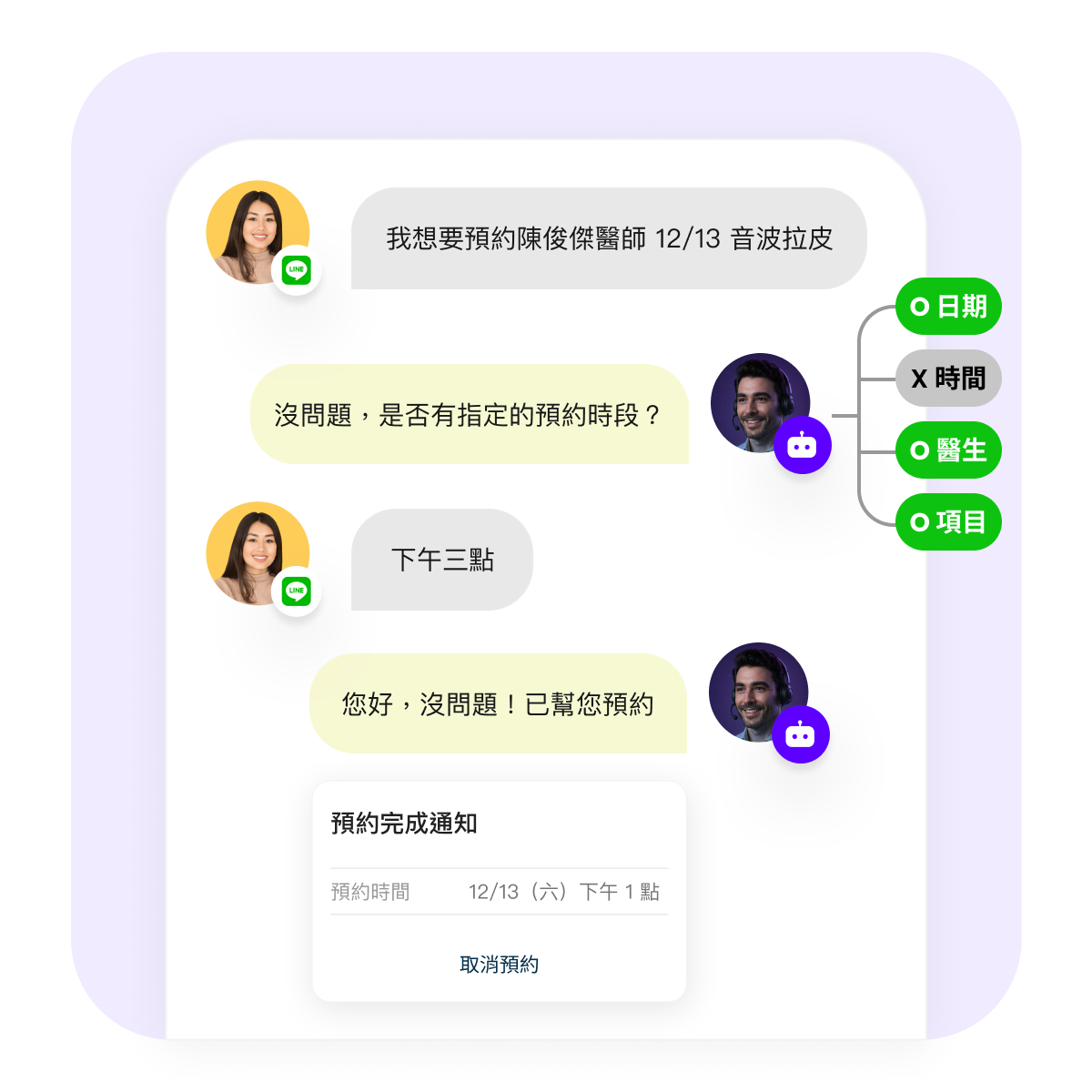 預約資訊不足